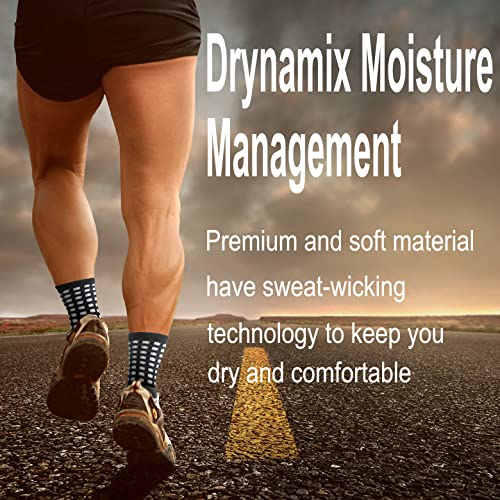 4 Pair Soccer Socks for Men with Grips Cushion, Athletic Non Slip Quarter Socks Padded, Non Skid, Size 6-113