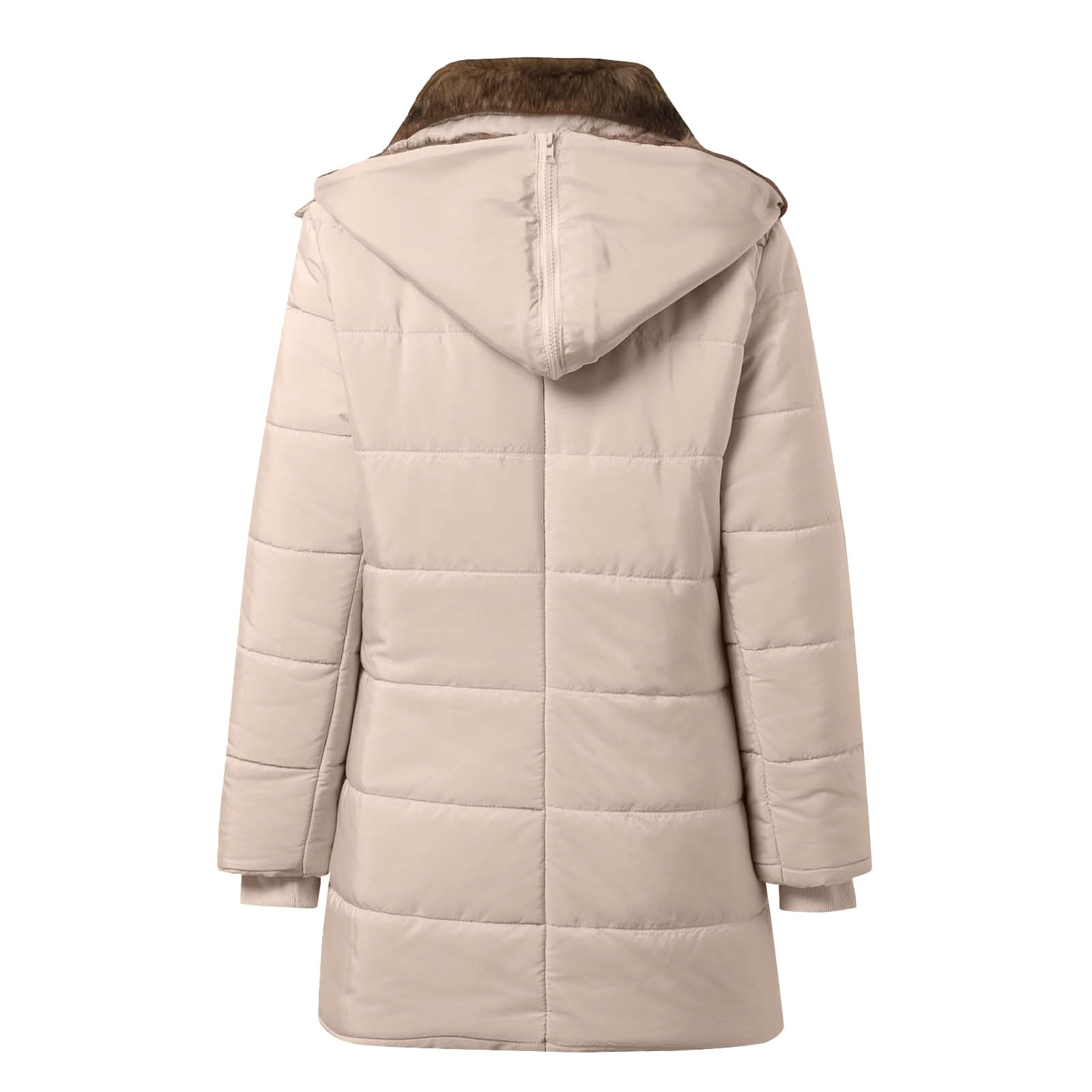 Giacca Autunno Piumini da Donna, Cappotti da Donna, Trench Lungo con Bottoni, Giacca Calda e Spessa, Soprabito Abbigliamento Esterno con Cappuccio Sera