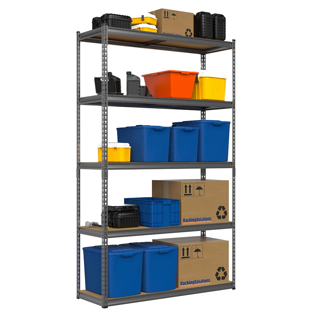 Racking Solutions Heavy Duty Grey Steel Garage Shelving Unit 175KG Per Shelf (1800mm H x 1200mm W x 600mm D)