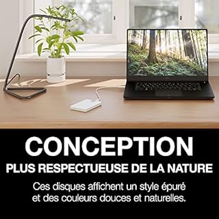 Seagate Ultra Touch HDD, 2 To, Disque dur externe, blanc, matériaux recyclés, USB-C compatible PC, Mac et Chromebooks, Dropbox et Mylio inclus, 2 ans Rescue Services (STMA2000400)