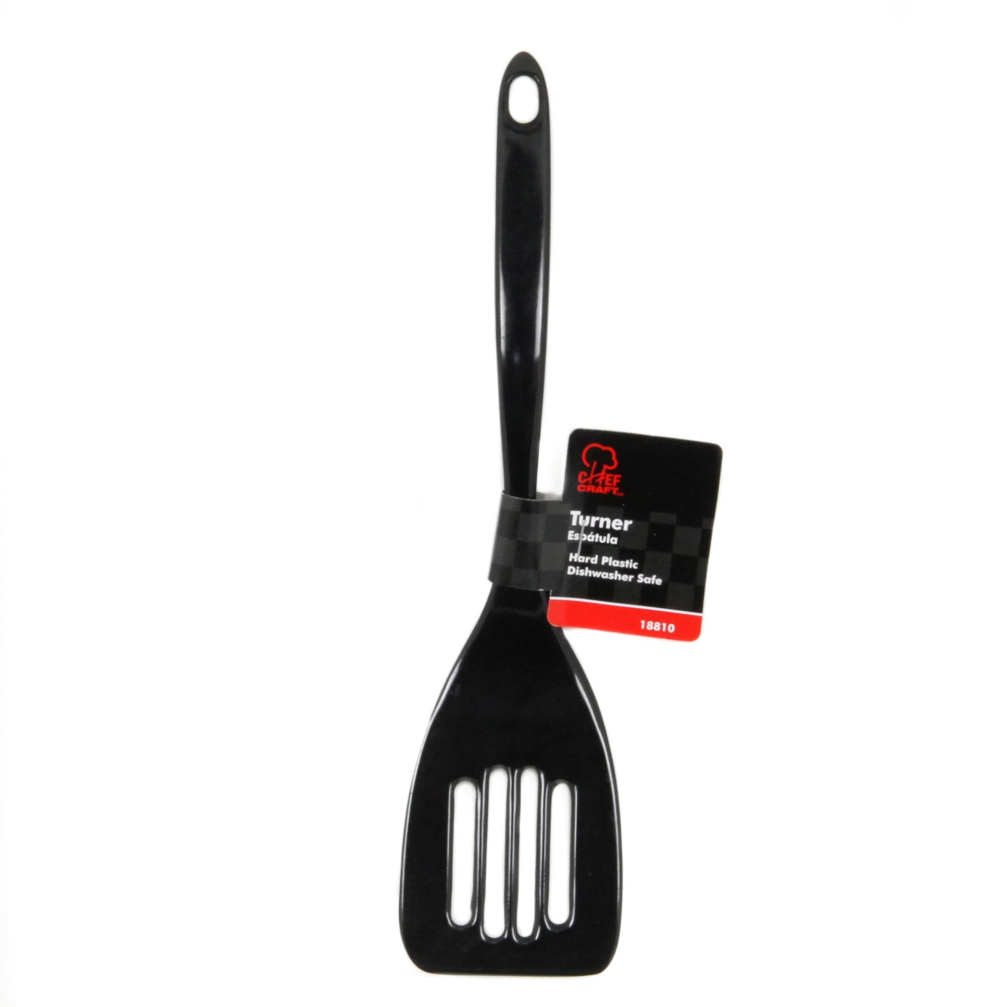 Chef Craft Basic Pfannenwender mit Schlitzen, Melamin, 28,6 cm, Schwarz