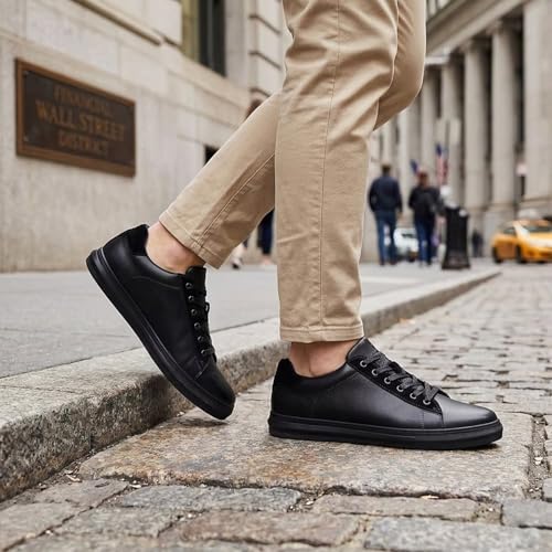Image of Arkbird Casual Sneakers, Breathable Lace-Up Leather Walking Shoes Comfortable Fashion Sneakers for Men Daily Work