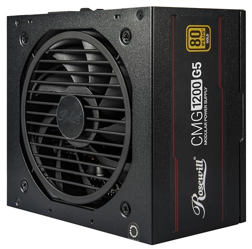 Image of Rosewill CMG5 1200W, ATX 3.0 & 3.1 Compatible, 80+ Gold Full Modular Power Supply, PCIe 5.0 600W 12V-2x6 Connector, 100% Japanese Electrolytic Capacitors, 120mm FDB Fans - CMG1200G5