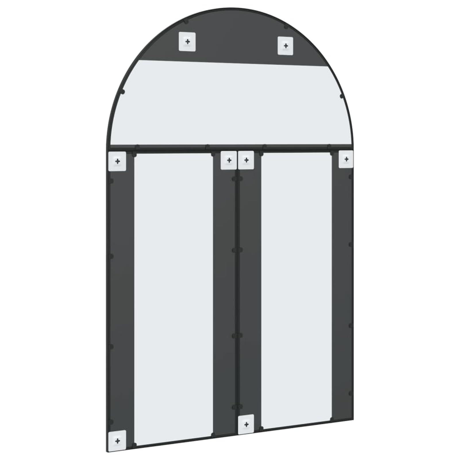 Gecheer Miroir, mural, Desig rétro, arc, fer, 100 x 150 cm, salon, chambre, jardin, extérieur, en fer, grand miroir, miroir décoratif