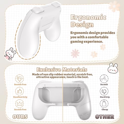 Image of FASTSNAIL Grips Compatible with Nintendo Switch Joy-Con&Switch OLED Model, Wear-resistant Handle Kit Gamepad Replacement for Nintendo Switch Joy Cons &Switch OLED Model for Controller