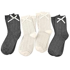 [4 Pairs]dark Grey Polka Dot Bows X2 + White Polka Dot Bows X2