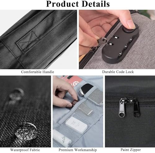 Image of JITRUVA Polyester Document Organizer Bag Multilayer File Organiser Waterproof Document Storage Pouch with Lock A4 File Folder for Certificates Papers Suitable for Home Office & Travel Use, Grey