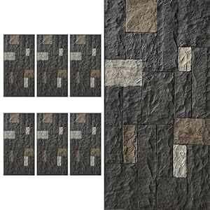 Generisch Generic 6er-Set 3D-Wandpaneele Steinmuster
