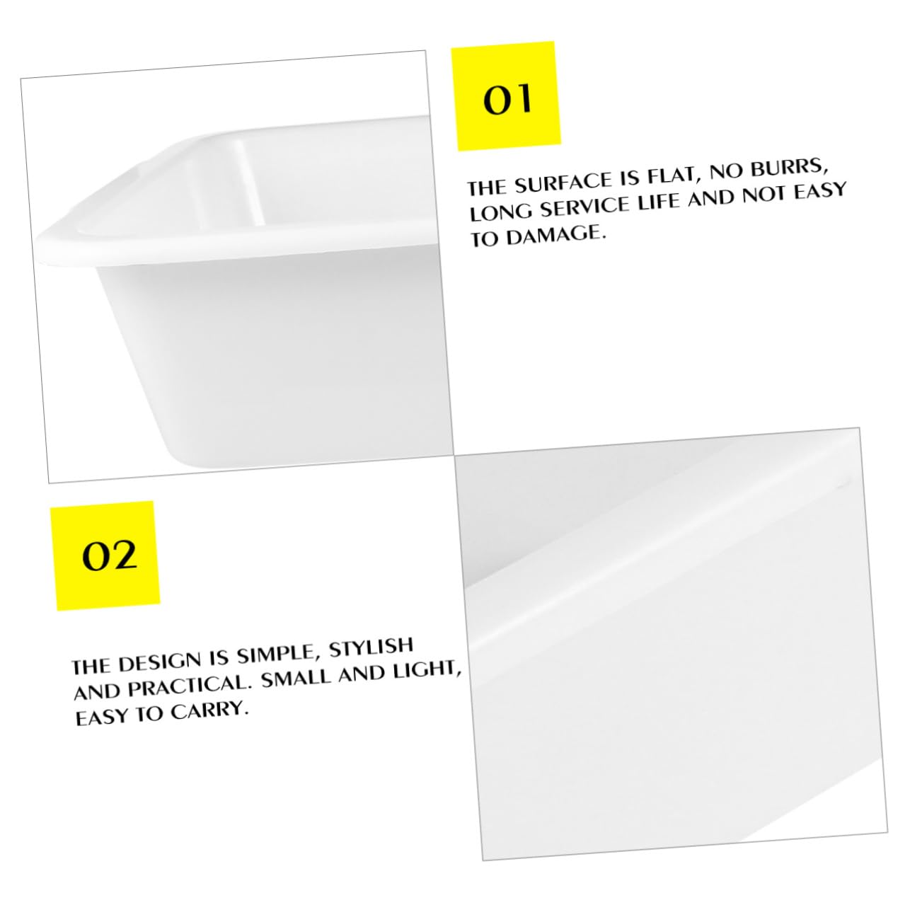 TOPBATHY Set di 3 Vassoi per Reagenti Chimici in Plastica Bianca, Resistenti ad Acidi e Alcali, Superficie Liscia, Design Compatto per Attrezzature da Laboratorio