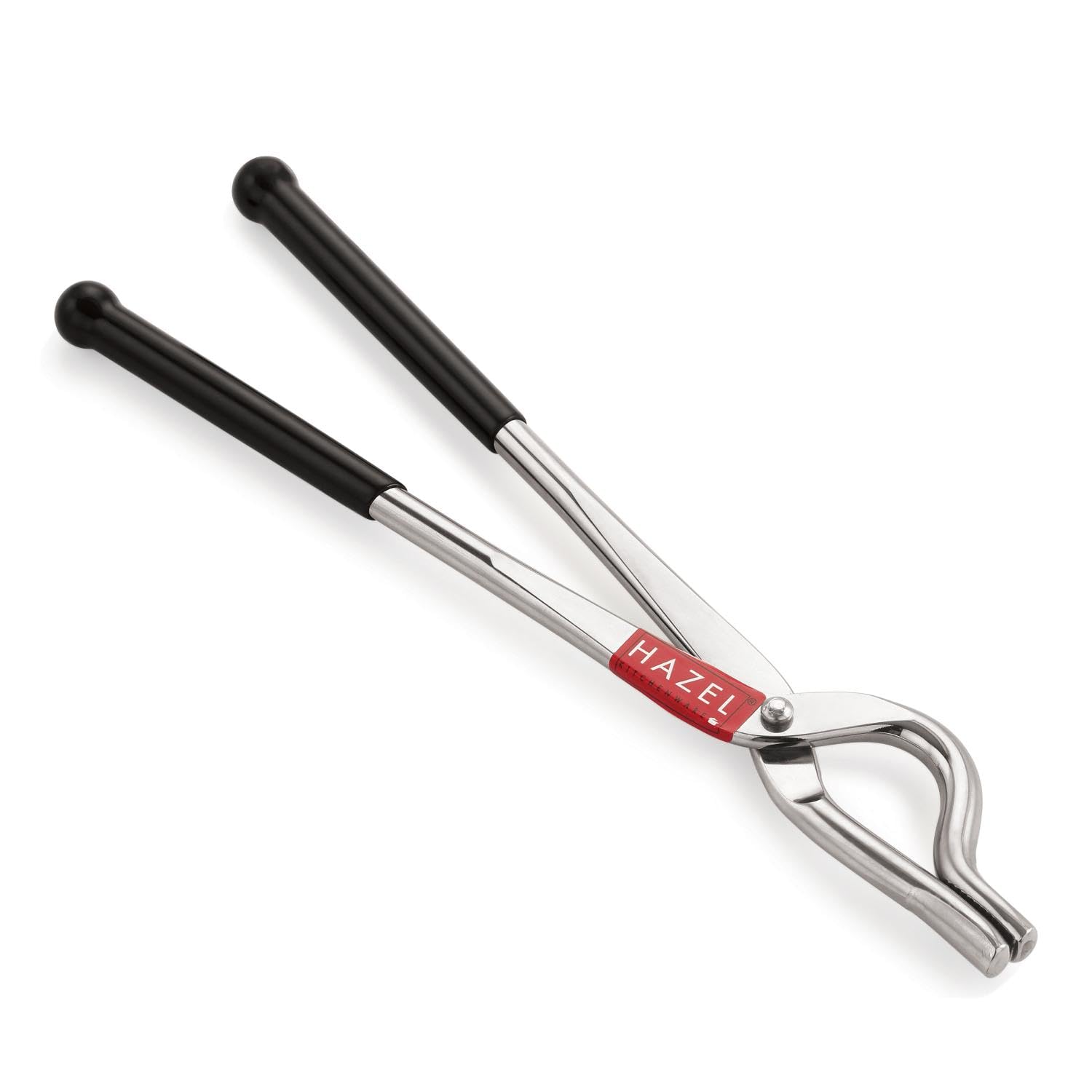 HAZEL Pinzas de acero inoxidable de una sola cara | Pakkad de 9 mm con agarre de goma | Soporte para utensilios de cocina Chimta