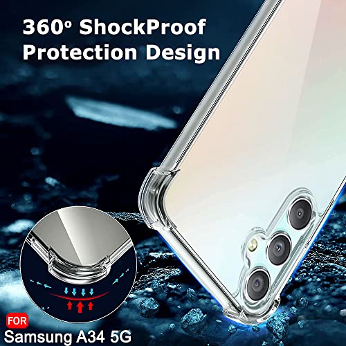 Image of TheGiftKart Transparent Crystal Clear Back Cover Case for Samsung Galaxy A34 5G | Shockproof Soft TPU Case | Cushioned Edges for Ultimate Protection Back Cover Case (TPU, Transparent)