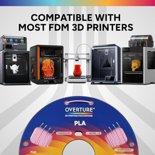 Image of OVERTURE PLA Filament 1.75mm, Neatly Wound 3D Printer Filament 1kg Spool (2.2lbs), Dimensional Accuracy + /- 0.02 mm, Fit Most FDM 3D Printers (Pink)