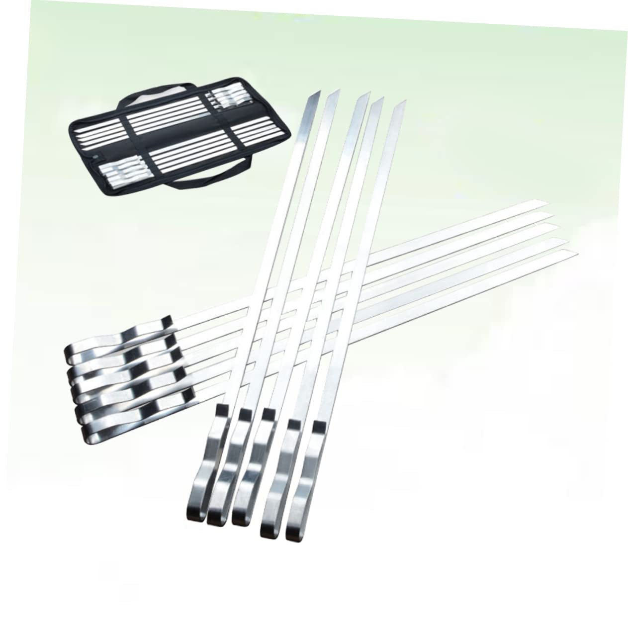 10piezas Brochetas Inoxidable De Planas y Resistentes Para Barbacoa y Parrilla