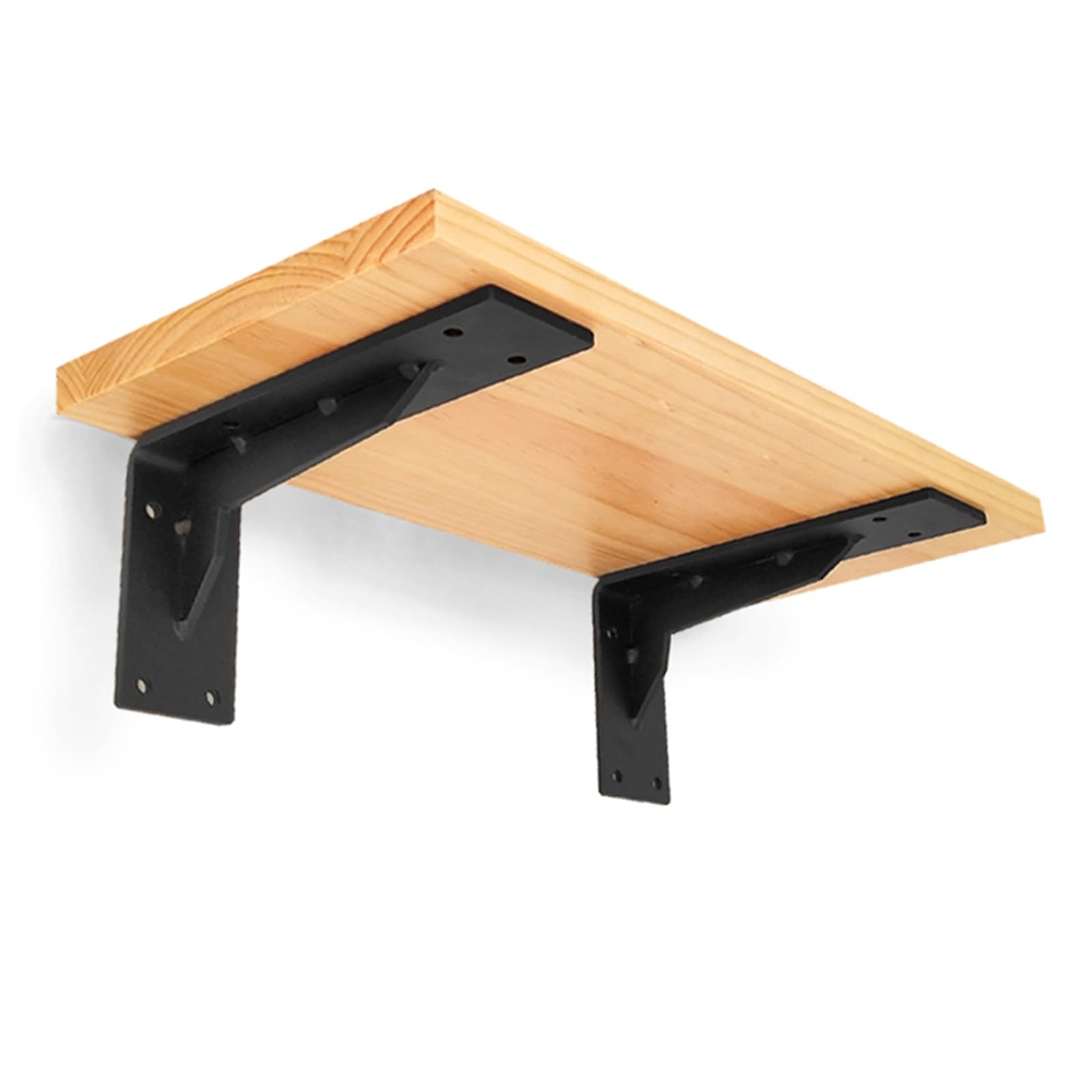 Pesados 2 Pcs Escuadras para Estanterias, Soporte Estanteria Pared Negros de 15 a 55 cm, Escuadras Metalicas para Estantes, Corner Brace de 5 mm de Grosor(40cm/16inch)