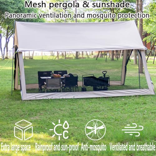 Tenda da campeggio pop up per 8-12 persone, leggera zanzariera da esterno con borsa per il trasporto, riparo parasole per patio, giardino, cortile