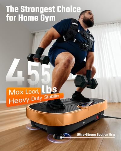 Image of Renoj Vibration Plate Exercise Machine, 3D Whole Body Vibration Platform for Lymphatic Drainage and Muscle Recovery, 455-lb Capacity Fitness Machine with Bluetooth Speaker and LED Display for Home Gym