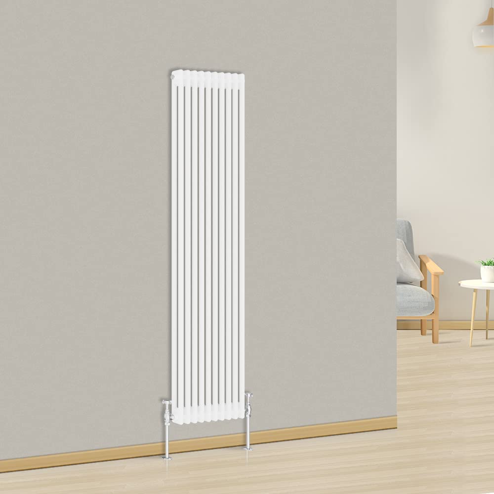 NRG 1800x470mm Traditional Cast Iron Style Radiator Double Column Bathroom Radiators for Living Room - White