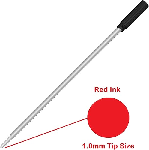 Miniatura 6 de Paquete de 10 recambios para bolígrafo compatibles con bolígrafos cruzados tamaño mediano empaquetado a granel negro