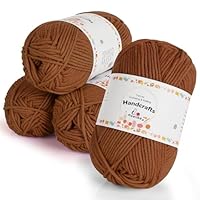 400 meter zacht acrylgaren, Aeelike 4 stuks haakgaren diverse kleuren fijne sport garenbal voor haken en handbreien weven doe-het-zelf handwerk - groen