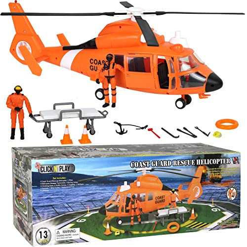 Click N' Play Coast Guard Rescue Helicopter Set #TOP17