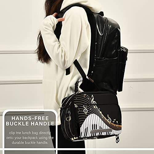 Glaphy Music Notes Lunch Bag Insulated Piano Keys Lunch Box Cooler Cooling Tote Food Container For Men Women Kids Adults #TOP5