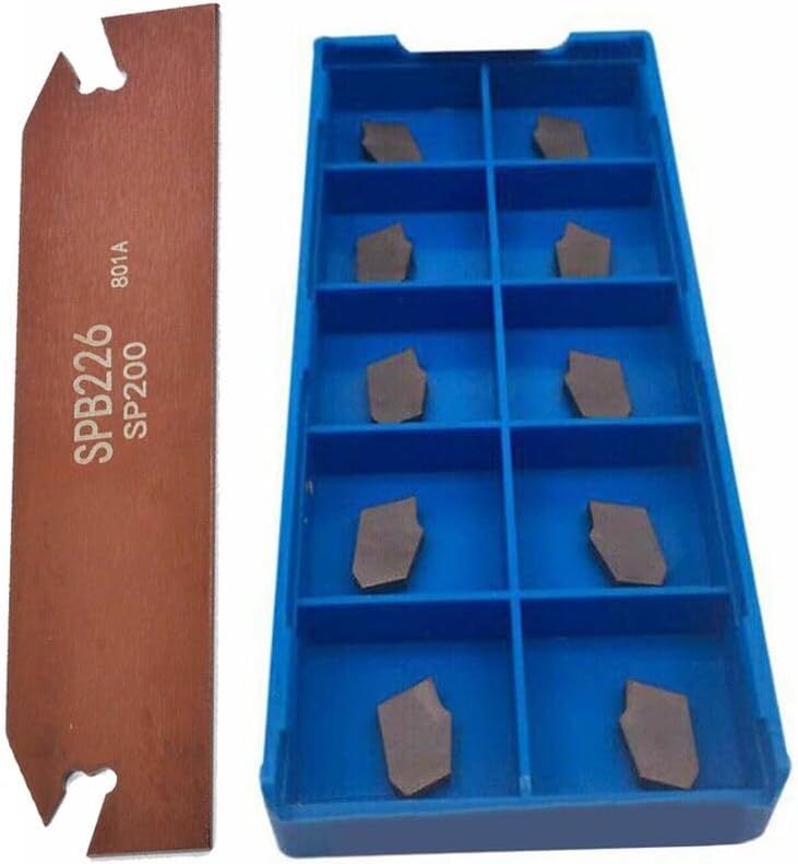 10PCS SP200 Carbide Inserts with SPB226 Parting Grooving Cut-Off Tool Holder