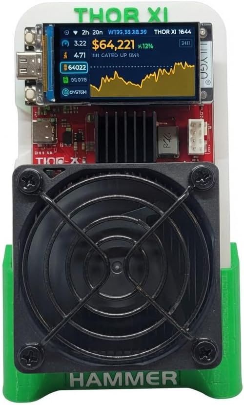 AltairTech.io Hammer Miner Thor X1 Home Bitcoin Miner - 3.2TH/s SHA-256 ASIC, BM1373 Chip, 45W Low Power, WiFi, USB-C Powered, Desktop BTC Miner