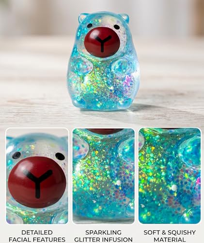 Image of 4 Pcs Capybara Squishy, Taba Squishy, Squishy Toy for Stress Relief, Cute Mystery Dumplings Squishy and Squishy Toy Slow Rising Collection (Blue)