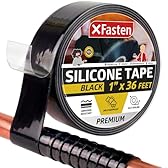 XFasten Self Fusing Silicone Tape Waterproof – 1" x 36 Feet Black, Self Amalgamating Tape, Silicone Rubber for Plumbing, Sealing Pipes, Hose Repair, Outdoor Coax and Electrical Cables – Weatherproof