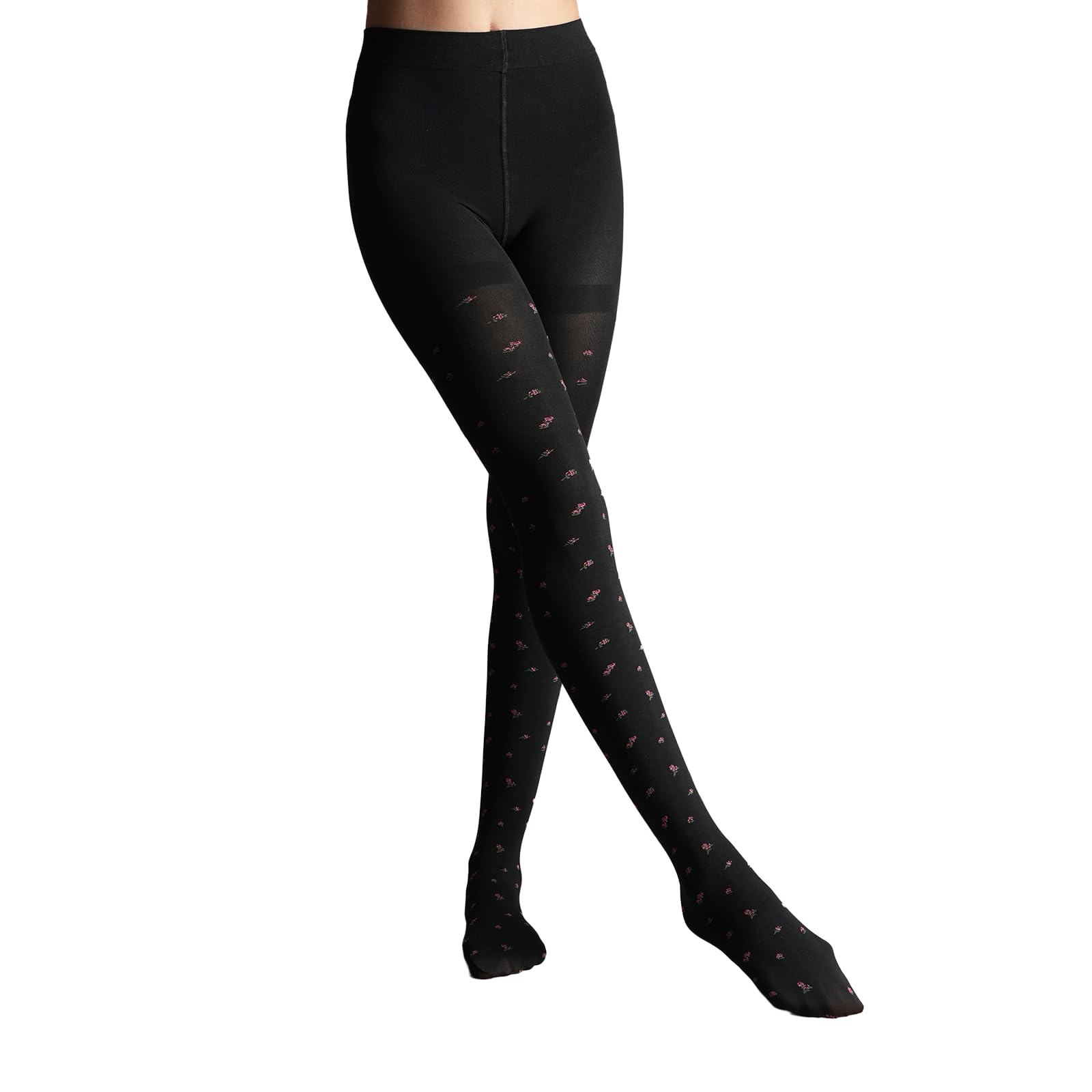 theater Women’s Flora Opaque Stockings | Floral Patterned Tights | Nylon-Spandex | High Denier Smooth Finish | Free Size Legwear-picture-10