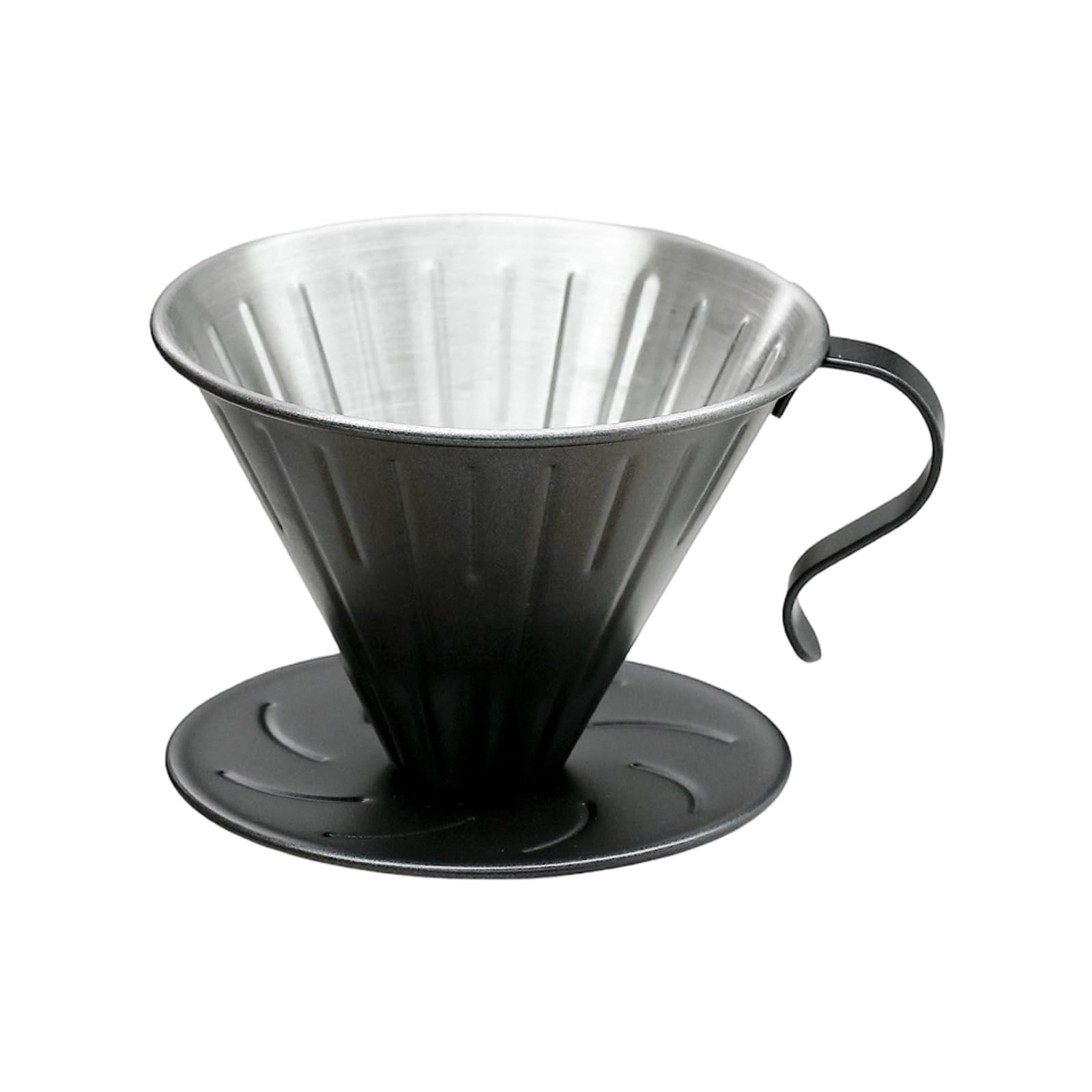 Elnwnnkc Manual Brew Coffee Filter Cone 304 Stainless Steel Hand Drip Dripper with Wide Base and Side Handle for Home Use Hand Drip Coffee Dripper Stainless Steel Cone Manual Brew Home Kitchen Filter