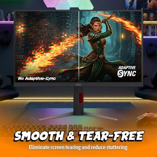 Image of AOC 27 Inch Gaming Monitor QHD 300Hz Mini-LED HDR1000, Q27G4SMN | 2560x1440 Computer Monitor, 1ms GtG, Adaptive Sync, HDMI 2.1, DP 1.4, Height Adjustable Stand, Earphone Out, VESA Mount