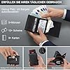 TENBST Geldbörse Herren, Slim Wallet Geldbeutel mit Münzfach & RFID Schutz, Leder Portmonee, 8 Fächer für Kreditkarten, Kartenetui Herren - Schwarz #3