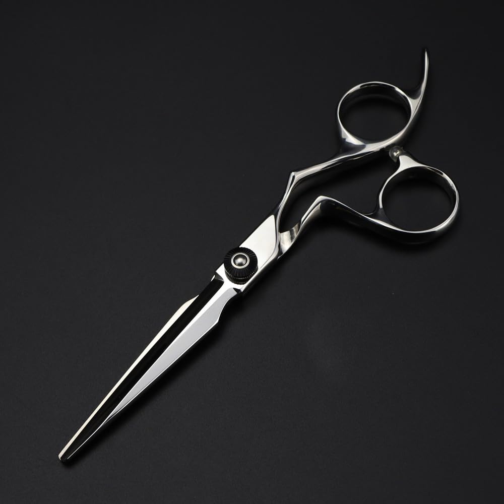 Hair Cutting Scissors, 6 inch Professional Japan 440c Steel Upscale Curved Hair Scissors Haircut Thinning Barber Cutting Shears Hairdressing Scissors (Cutting Scissor)