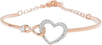 Swarovski Bracelet INFINITY HEART Bangle Rose Gold 5518869 Parallel Import