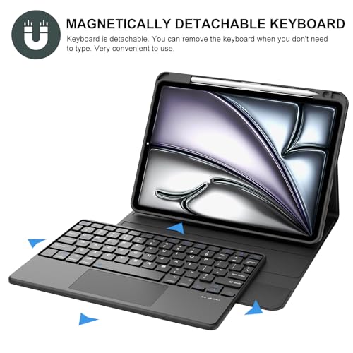 Funda con teclado táctil elegante estilo libro para iPad Air 11 M3 M2 4
