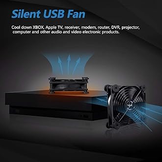 USB 120mm Quiet Fan, 5V USB Portable Cooling Fan for Flat Panel TV Receiver Router DVR PlayStation Xbox Computer Cabinet Cooler