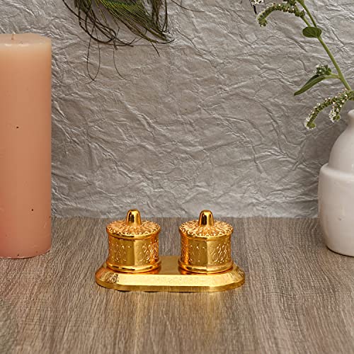 Image of JAIPUR ACE Golden Metal Kumkum Holder /Kumkum Box for Gifting, Pooja, Thali, Mandir, Home, Temple, Gifting (Royal Kumkum Box)
