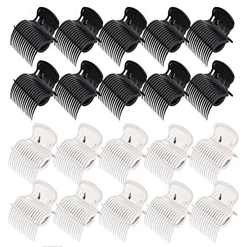 24 Stücke Lockenwickler Clips, Lockenwickler Klammern, Schwarze Lockenwickler, für Stylen von Weiblichen Mädchenhaaren Verwendet, Verwendet von Friseuren(Schwarz und Weiß) Cover