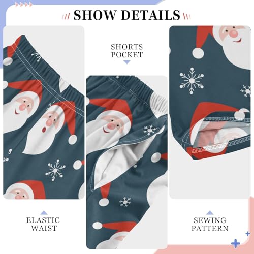 Boys' Pants Christmas Santa Claus Snowflakes Bottom Jogger Pants Elastic Waist Trousers with Pockets S-XL4