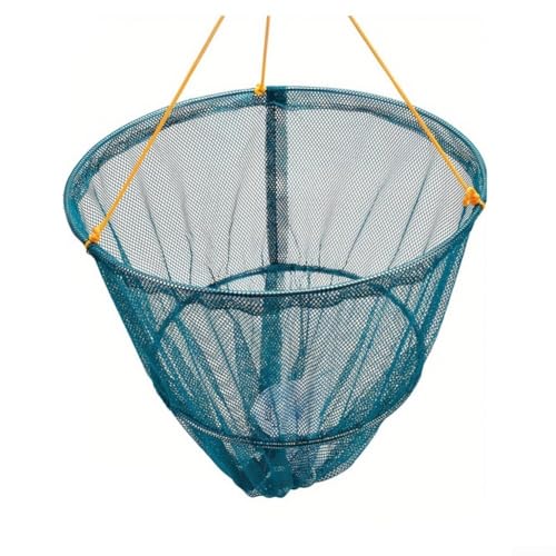 Piège à crabes portable avec sac d'appât et fer lourd à la base, corde imputrescible aux couleurs vives avec poignée en ligne, conçu pour une utilisation sur la plage et (vert)