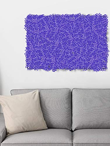 Image of Story@Home Artificial Gardening Mats Fern Wall Panels Plastic Eucalyptus Boxwood Tiles for Covering Roof, Pannel Decor Wall, Purple, 60L x 40W x 0.1H cm