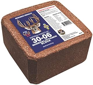 Whitetail Institute 30-06 Mineral and Vitamin Supplement for Deer Food Plots, Provides Antler-Building Nutrition and Attracts Deer, Mineral Block, 20 lbs