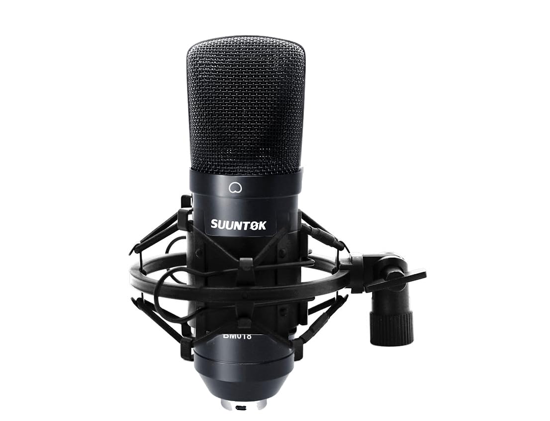 SUUNTOK XLR Condenser Microphone Recording Microphone for PC Computer Home Studio Cardioid Podcast Mic Kit for Streaming ASMR