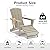 Polyhouz Folding Adirondack Chair with Retractable Ottoman,HDPE Outdoor Adirondack Chair with Cup Holder,All-Weather Lounge Chairs for Outside,Patio,Pool,Fire Pit,Brown