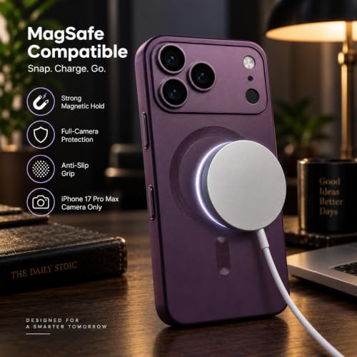 Image of amazon basics Premium Mag-Safe Case for iPhone 17 Pro | Shockproof & Anti-Scratch Cover | Soft Silicone with Wireless Charging | Camera Lens Guard - Light Purple