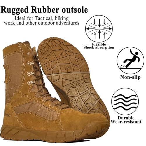 Lightweight Man Tactical Military Boots Combat Boots Anti-Collision Side Zipper Training Lace Up Outdoor Hiking Breathable Shoe4