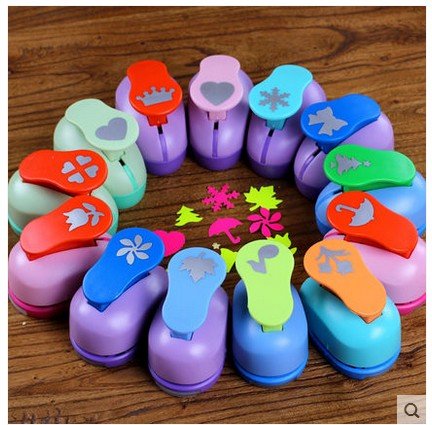 Tech-P Creative Life Shape Size 2Cm-2.5Cm Multi-Pattern Hand Press Album Cards Paper Craft Punch,Card Scrapbooking Engraving Kid Cut Diy Handmade Hole Puncher,Paper Craft Punch. (Circle) #TOP6
