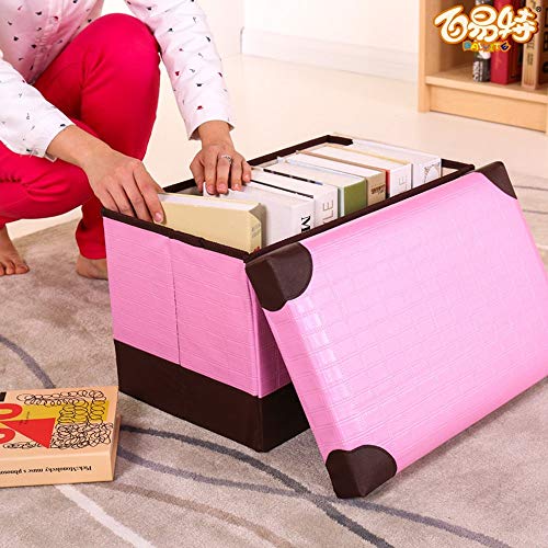Tabouret de rangement rectangulaire pliant MU en tissu gris pour salon