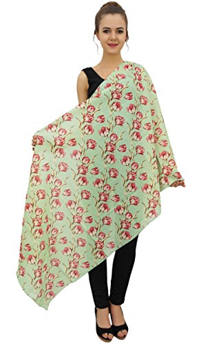 Floral Printed 100% Cotton Lightweight, Shawl, Scarves Women Long Stole Neck Wrap Dupatta-28x72 Inches2